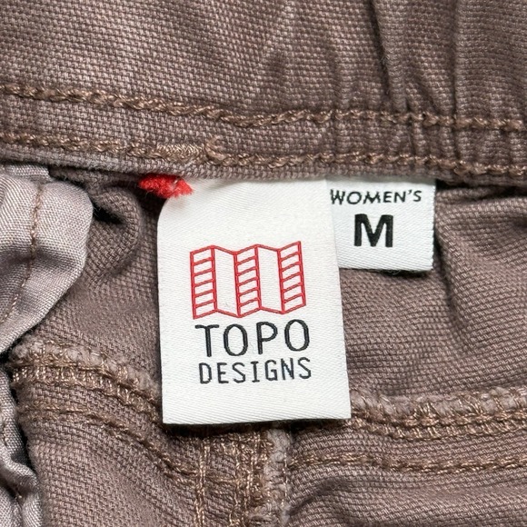 Topo Designs Pants Womens Sz Medium Peppercorn Mauve Drawstring Outdoors Camping - Picture 7 of 13